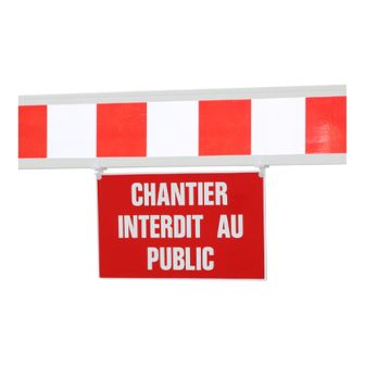 Panneau chantier interdit au public pour barrière télescopique - 1320345