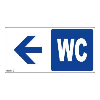 Panneau WC Flèche à gauche - Rigide 960x480mm - 4000220
