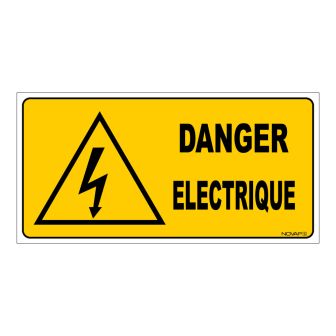 Panneau Danger éléctrique - Rigide 960x480mm - 4000442