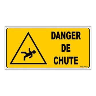 Panneau Danger de chute - Rigide 960x480mm - 4000480