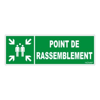 Panneau Point de rassemblement (vert) - Rigide 450x150mm - 4030883