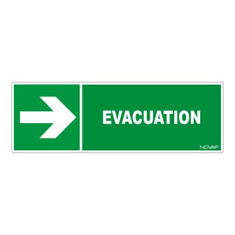 Panneau Evacuation flèche droite - Rigide 450x150mm - 4030913