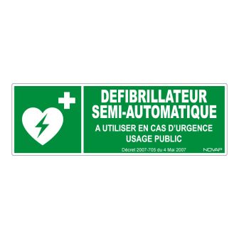 Panneau Défibrillateur semi-automatique - Rigide 450x150mm - 4062822