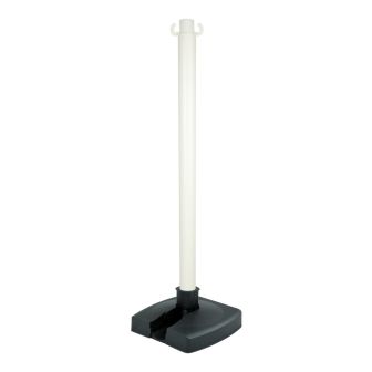 Poteau PVC Blanc BI-POSE sur socle lesté 4kg - Novap
