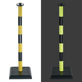 Poteau PVC Noir/Photoluminescent sur socle lesté 3kg - Novap