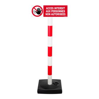 Kit poteau PVC avec panneau - Accès interdit aux personnes non autorisées - 2001434