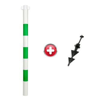 Poteau PVC Vert/Blanc avec pointe - 2002318