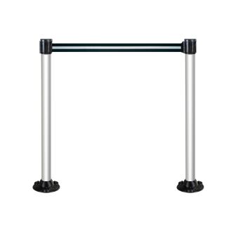 Kit 2 Poteaux Alu sur socle fixe Noir/argent 3m x 50mm -2019897