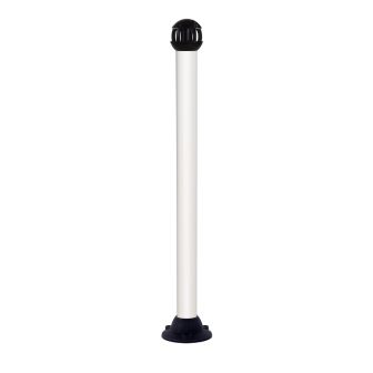 Poteau aluminium blanc sur socle fixe avec tête 4 crochets - 2020145