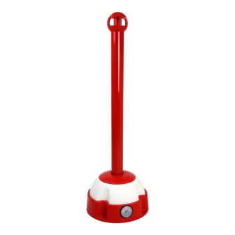 Poteau aluminium rouge sur socle balise avec tête 4 crochets - 2020244