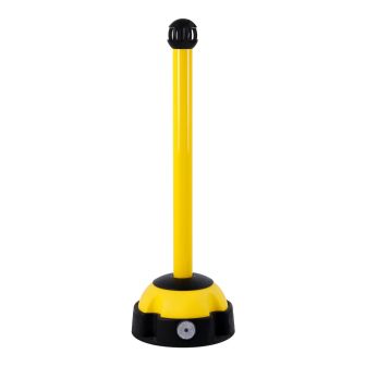 Poteau aluminium jaune sur socle balise avec tête 4 crochets - 2020251