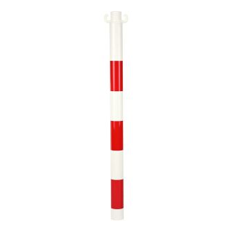 Poteau acier Rouge/Blanc sans manchon - Novap