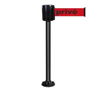 Poteau à sangle alu noir "privé" 10m x 100mm socle fixe - 2801386