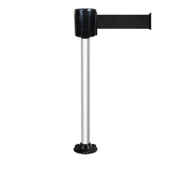 Poteau alu anodisé sangle noire 10m x 100mm socle fixe - 2801416