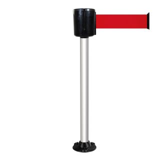 Poteau alu anodisé sangle rouge 10m x 100mm socle fixe - 2801430