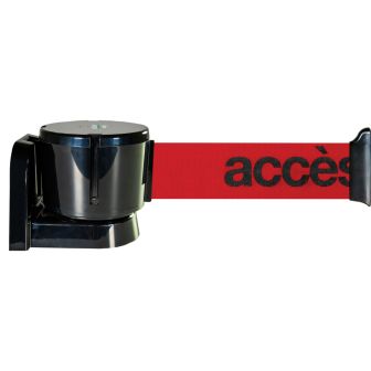 Dérouleur mural grande longueur avec sangle rouge accès interdit 12m x 50mm - Novap