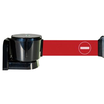 Dérouleur mural grande longueur avec sangle rouge accès interdit 12m x 50mm - Novap