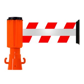 Dérouleur de sangle 100mmx3m Rouge/Blanc Rétroréfléchissant - Novap