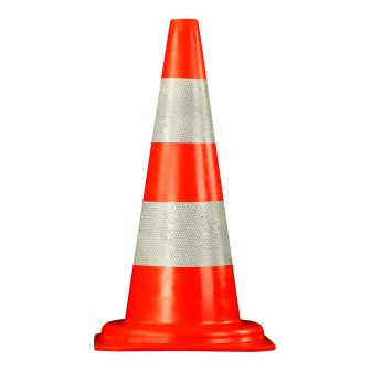 Cône de chantier PVC 50cm rétroréfléchissant classe 2 - 3219111