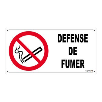 Panneau Défense de fumer - Rigide 960x480mm - 4000305
