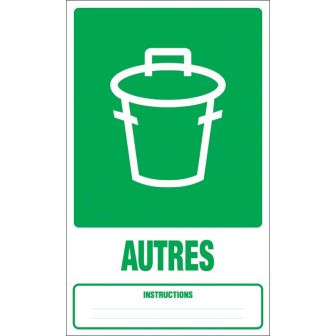 Panneau Dechets autres - Rigide 330x200mm - 4000749