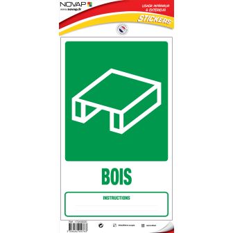 Panneau Dechets bois - Vinyle adhésif 330x200mm - 4000763