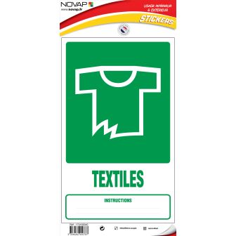 Panneau Dechets textiles - Vinyle adhésif 330x200mm - 4000787