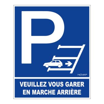 Panneau Veuillez vous garer en marche arrière - Rigide 400X330 - 4003870
