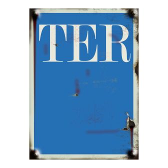 N° Ter - vintage rigide adhésif fond bleu - 4004310
