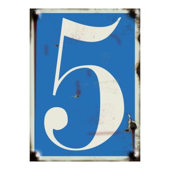 N°5 - vintage souple adhésif fond bleu - 4004655