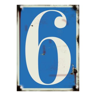 N°6 - vintage souple adhésif fond bleu - 4004662