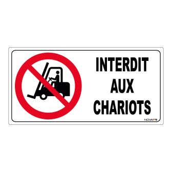 Panneau interdit aux chariots pour sol - 960x480 mm - Novap