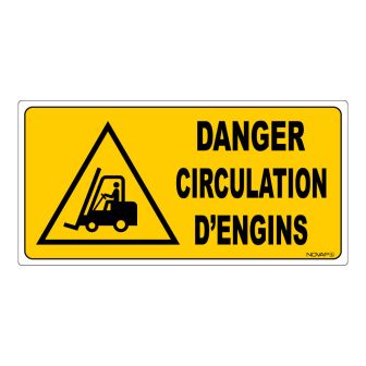 Panneau danger circulation pour sol - 960x480 mm - Novap