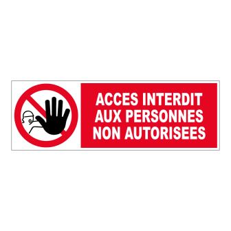 Panneau accès interdit pour sol - 450x150 mm - Novap