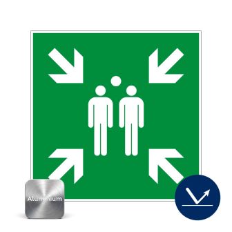 Panneau point de rassemblement - Alu - Classe A 480x480mm - Novap