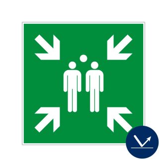Panneau Point de rassemblement - Classe A 480x480 mm - Novap