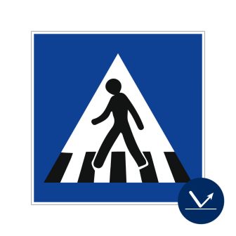 Panneau Passage Piétons - Classe 1 480x480 mm - Novap