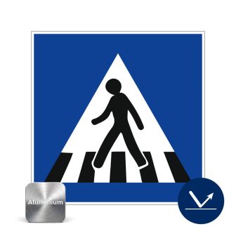 Panneau Passage Piétons - Classe 1 - Alu 480x480mm - Novap