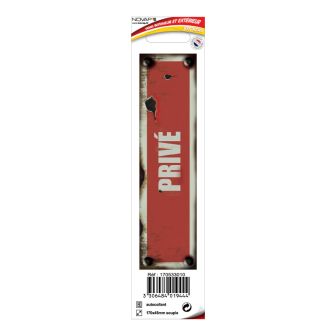 Plaque vintage Privé - Adhésif 170x45mm - 4019444