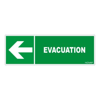 Panneau Evacuation flèche gauche - Rigide 450x150mm - 4030906