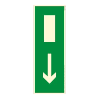 Panneau photoluminescent Sortie de secours en bas - Rigide 330x120mm - 4030951