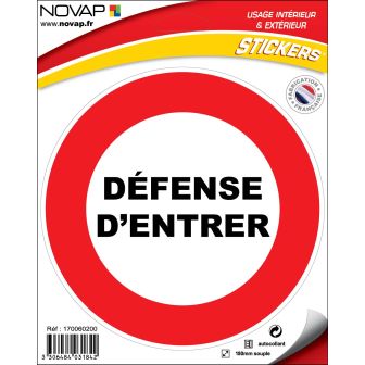 Panneau Défense d'entrer - Vinyle adhésif Ø180mm - 4031576