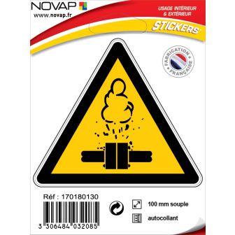 Panneau Danger vapeurs chaude - Adhésif Triangle 100mm - 4032085