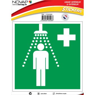 Panneau Douche de sécurité - Vinyle adhésif 200x200mm - 4032283