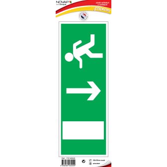 Panneau Sortie de secours en bas - Vinyle adhésif 330x120mm - 4032504