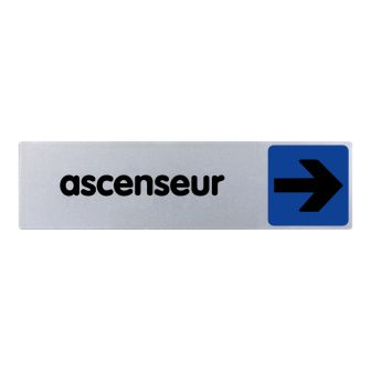 Plaque de porte Ascenseur flèche à droite - couleur 170x45mm - 4032580