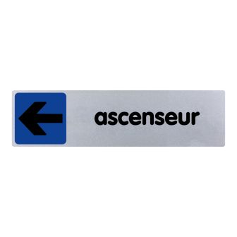 Plaque de porte Ascenseur flèche à gauche - couleur 170x45mm - 4032597