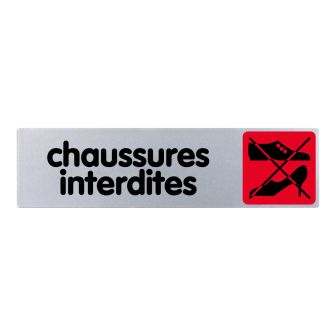 Plaque de porte Chaussures interdites - couleur 170x45mm - 4032702