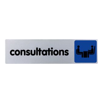 Plaque de porte Consultations - couleur 170x45mm - 4032757