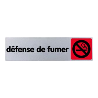Plaque de porte Défense de fumer (texte) - couleur 170x45mm - 4032818